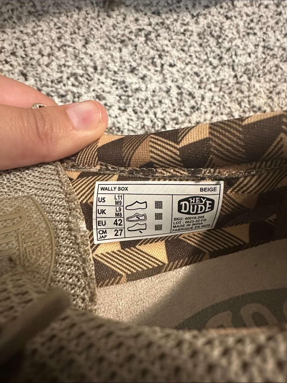 Hey Dude Wally Canvas Slip-On Shoes in Beige